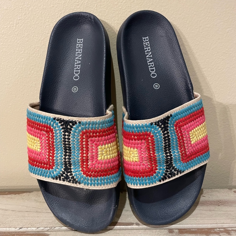 Bernardo Reese Slide Sandals - Blue Size 8
